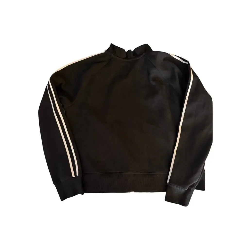T by Talbots Black Track Jacket | Striped Zip-Up Small Petite